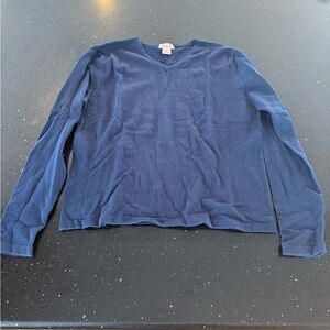 Navy Blue Long Sleeve Pink Pineapple T-Shirt